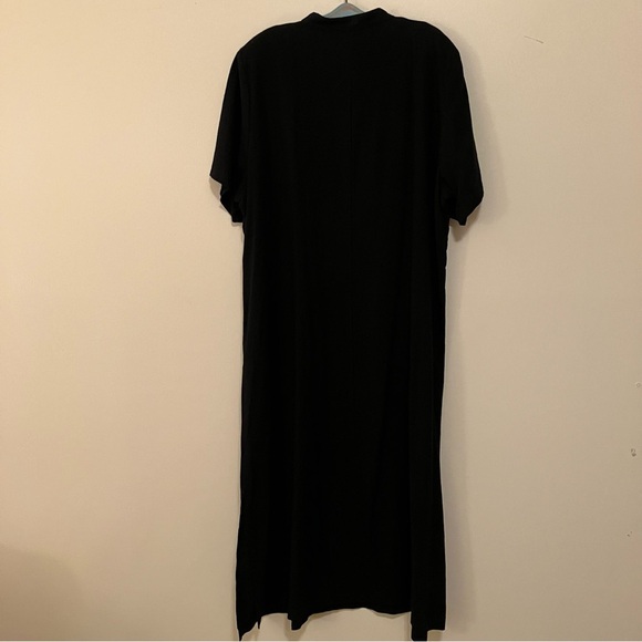 VTG Silhouettes Black Shirt Dress Plus Size 26W Linen Blend Pockets Short Sleeve - Picture 6 of 6